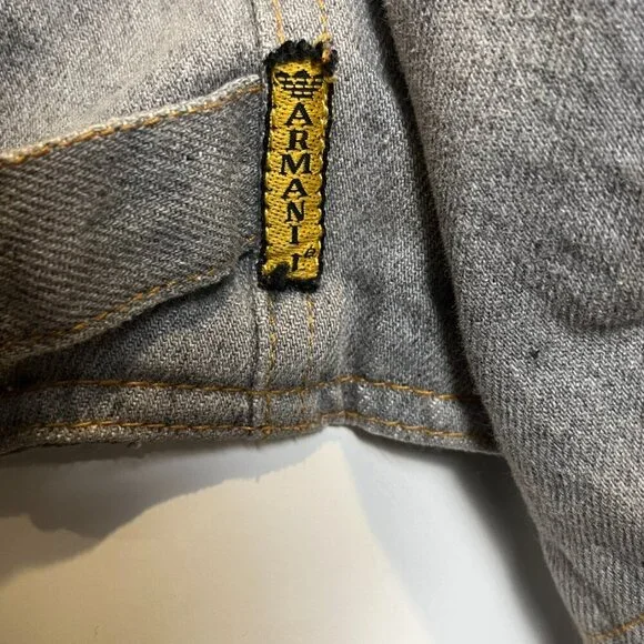 ARMANI JEANS BUCKLE DENIM FIELD JACKET - Picture 14 of 16